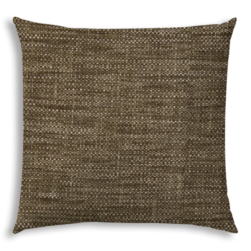 20" X 20" Brown Beige And Espresso Zippered Polyester Solid Color Throw Pillow Cover