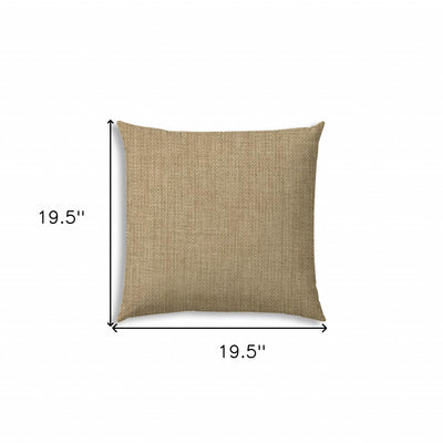 20" X 20" Tan Beige And Off White Zippered Polyester Solid Color Throw Pillow Cover
