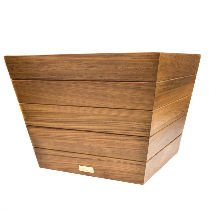 19" Brown Wood Indoor Outdoor Square Planter Box