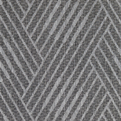 8' Runner Gray and Blue Geometric Stain Resistant Indoor Outdoor Runner Rug