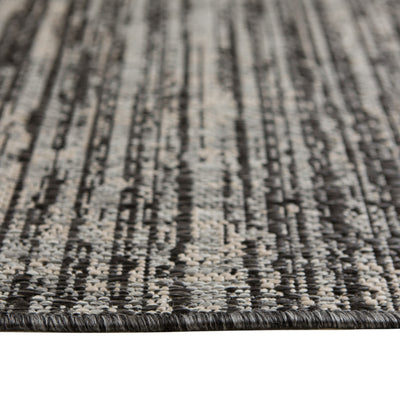5' x 8' Brown and Ivory Striped Stain Resistant Indoor Outdoor Area Rug