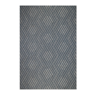 5' x 8' Gray and Blue Geometric Stain Resistant Indoor Outdoor Area Rug