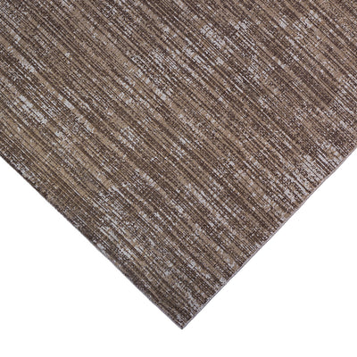 8' x 10' Brown and Ivory Striped Stain Resistant Indoor Outdoor Area Rug