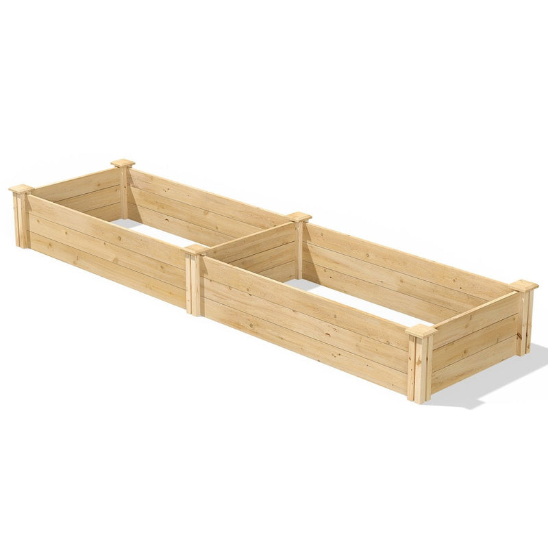 Pine Wood 2-Ft x 8-Ft Outdoor Raised Garden Bed Planter Frame - Made in USA