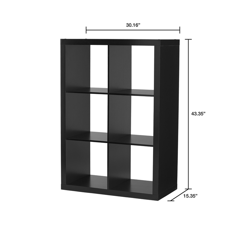 6-Cube Storage Organizer, Solid Black