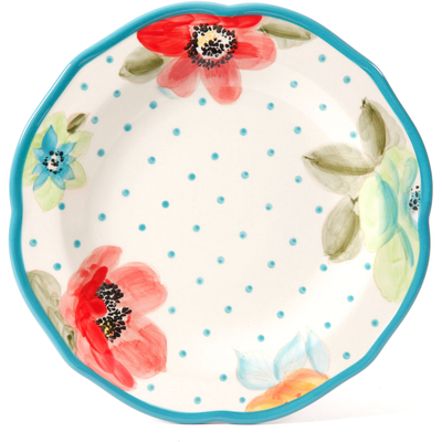 Vintage Bloom 12-Piece Dinnerware Set, Turquoise