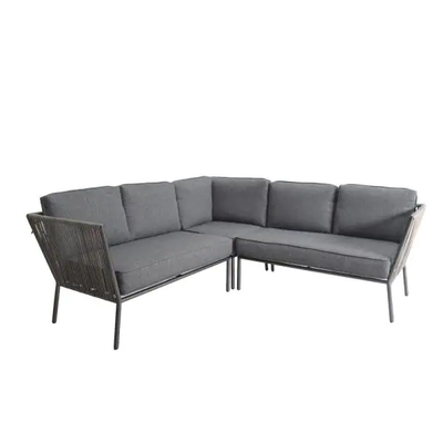 3-Piece Wicker Outdoor Patio Sectional Set with Charcoal Cushions