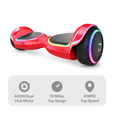 Jetson Magma Hoverboard | Weight Limit 200 Lb, 12+ | Red |Active Balance Technology, Light-Up Wheels, All-Terrain Tires | Top Speed of 10 MPH | Range 8 Mi | 5 Hour Charge Time | 36V, 2.0Ah Lithium-Ion