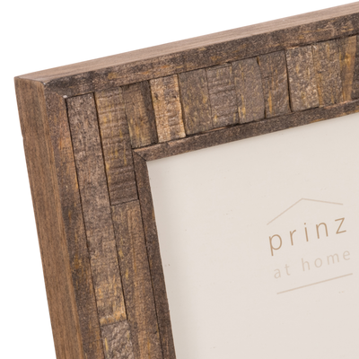 Prinz Pallet 5X7 Textured Natural Wood Tabletop Picture Frame, Brown