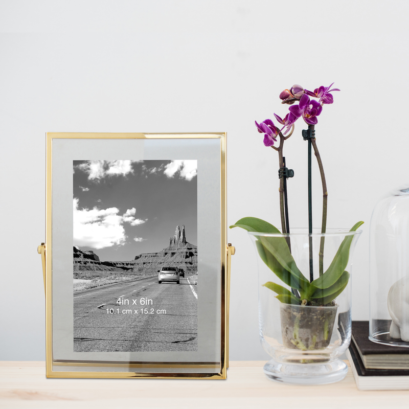Better Homes & Gardens 4X6 Gold Floating Photo Frame with Metal Easel