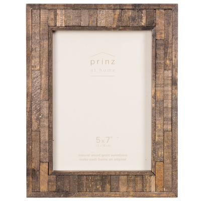 Prinz Pallet 5X7 Textured Natural Wood Tabletop Picture Frame, Brown