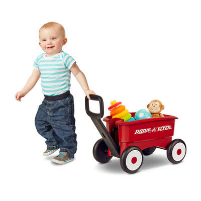 Radio Flyer, My 1st 2-in-1 Play Wagon Push Walker, Red
