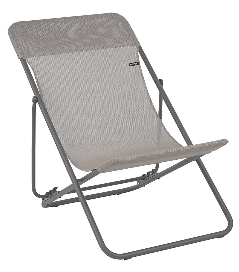 Set of 2 Taupe European Folding Beach Chairs