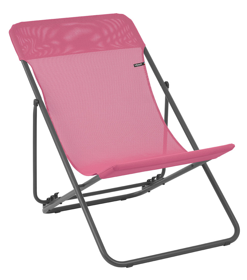 Set of 2 Bright Pink European Folding Beach Chairs