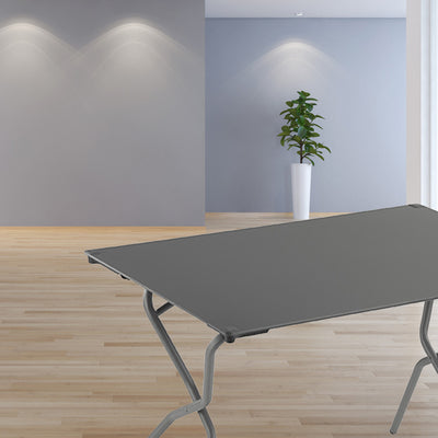 Rectangular Folding Table 43.4" X 26.8" Titane Steel Frame Volcanic Finish Table Top