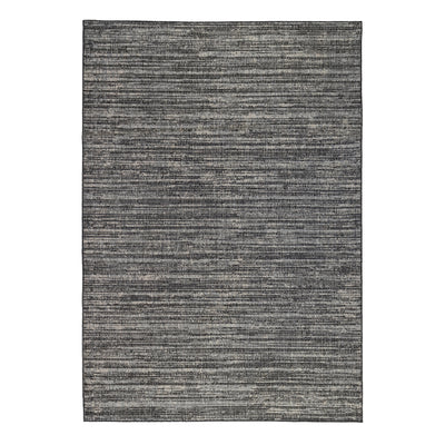 8' Runner Brown and Ivory Striped Stain Resistant Indoor Outdoor Runner Rug