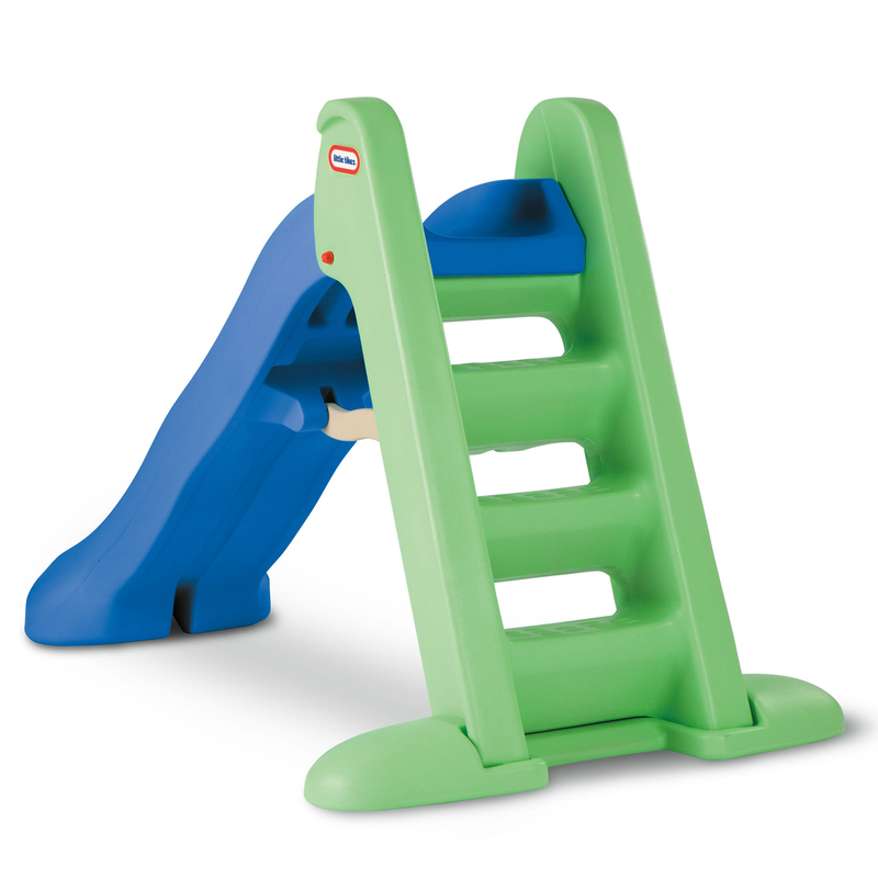 Little Tikes Easy Store Large Playground Slide with Folding for Easy Storage, Outdoor Indoor Active Play, Blue and Green- For Kids Toddlers Boys Girls Ages 2 to 6 Year old